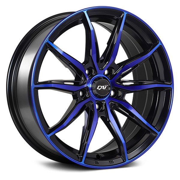 DAI ALLOYS® DW115 FRANTIC Wheels - Gloss Black with Machined Blue Face Rims