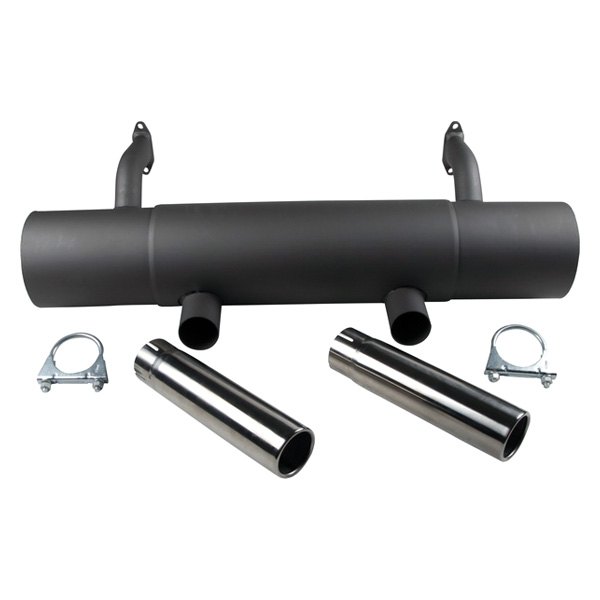 Dansk® - Steel Exhaust Muffler with Straight 63 mm Polished Stainless Steel Dual Center Tail Pipes