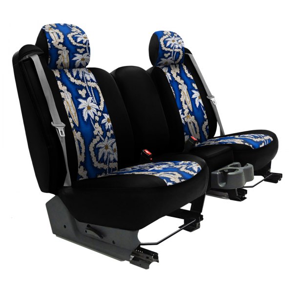 Dash Designs® - Hawaiian™ 3rd Row Surf City Blue with Black Custom Seat Covers