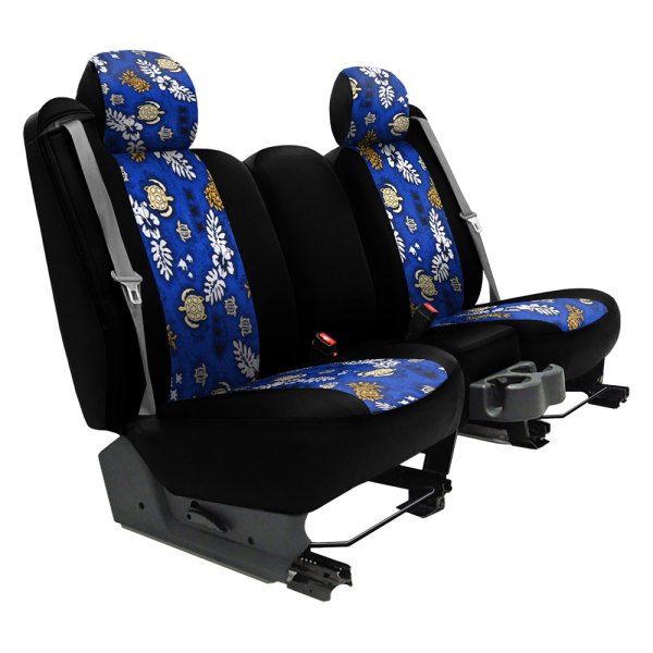 Dash Designs® - Hawaiian™ 3rd Row Turtle Beach Blue with Black Custom Seat Covers