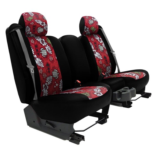 Dash Designs® - Hawaiian™ 3rd Row Turtle Beach Red with Black Custom Seat Covers