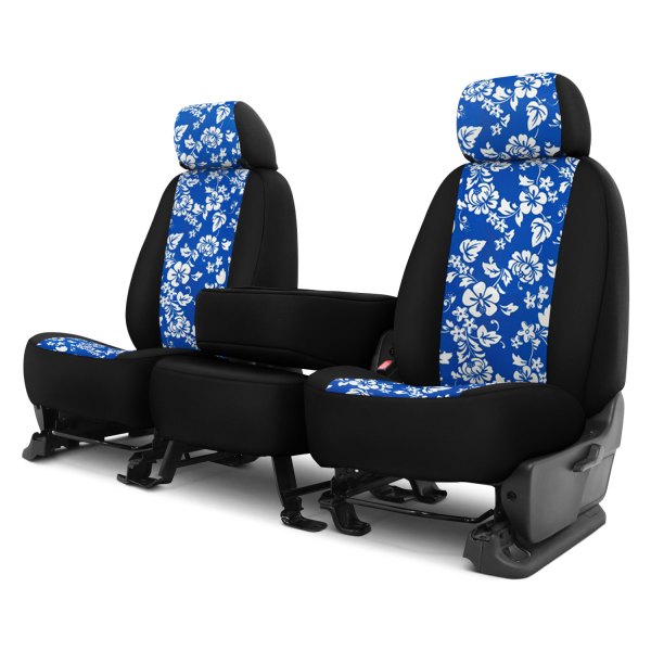 Dash Designs® - Hawaiian™ 2nd Row Blue with Black Custom Seat Covers