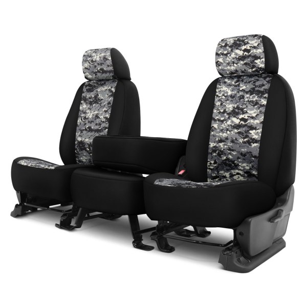 Dash Designs® - Camo™ 1st Row Digital Charcoal Custom Seat Covers