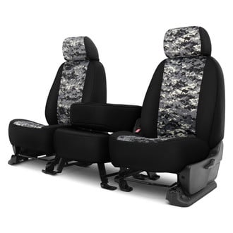Dash Designs® - Camo™ 1st Row Digital Charcoal with Black Custom Seat Covers