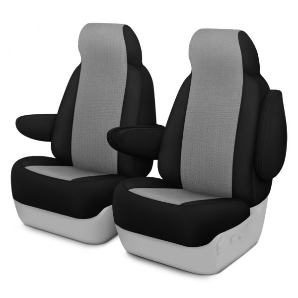 Dash Designs® - GrandTex™ 1st Row Pewter with Black Custom Seat Covers