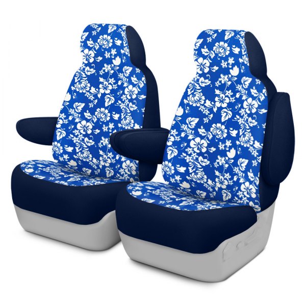 Dash Designs® - Hawaiian™ 1st Row Blue Custom Seat Covers