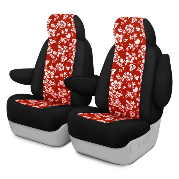 Dash Designs® - Hawaiian™ 2nd Row Red with Black Custom Seat Covers