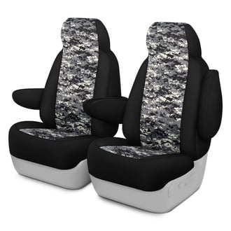 Dash Designs® - Camo™ 1st Row Digital Charcoal with Black Custom Seat Covers