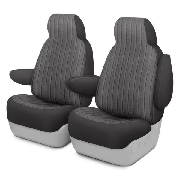 Dash Designs® - Duramax Tweed™ 2nd Row Charcoal Custom Seat Covers