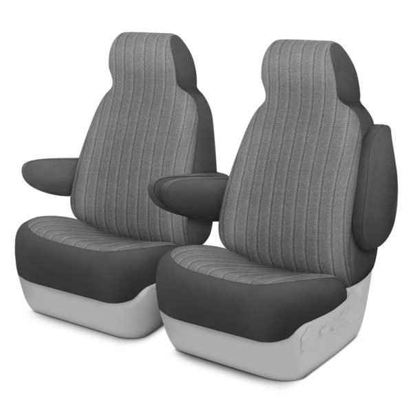 Dash Designs® - Duramax Tweed™ 1st Row Gray Custom Seat Covers