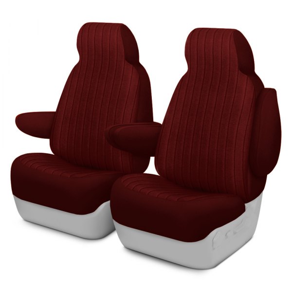 Dash Designs® - Duramax Tweed™ 1st Row Maroon Custom Seat Covers