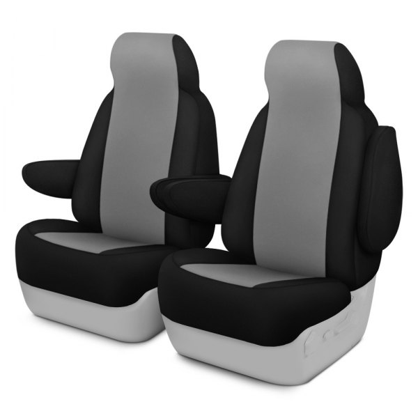 Dash Designs® - Genuine Neoprene™ 1st Row Gray with Black Custom Seat Covers