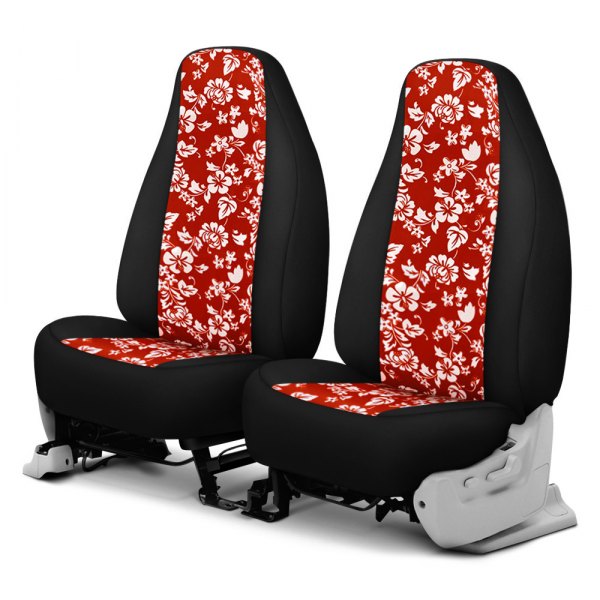 Dash Designs® - Hawaiian™ 2nd Row Red with Black Custom Seat Covers