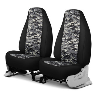 Dash Designs® - Camo™ 1st Row Digital Charcoal with Black Custom Seat Covers