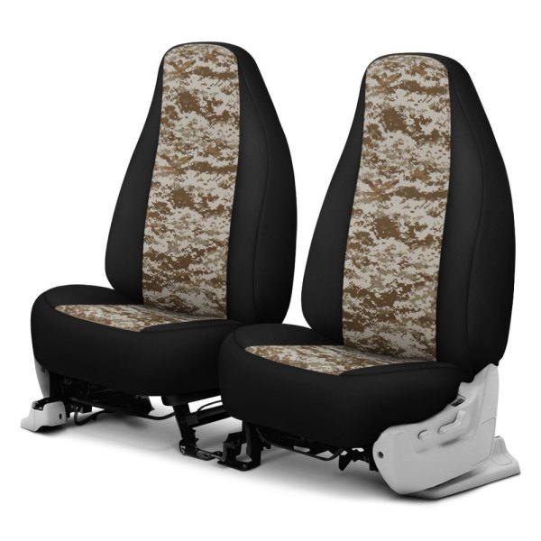 Dash Designs® - Camo™ 1st Row Digital Tan with Black Custom Seat Covers