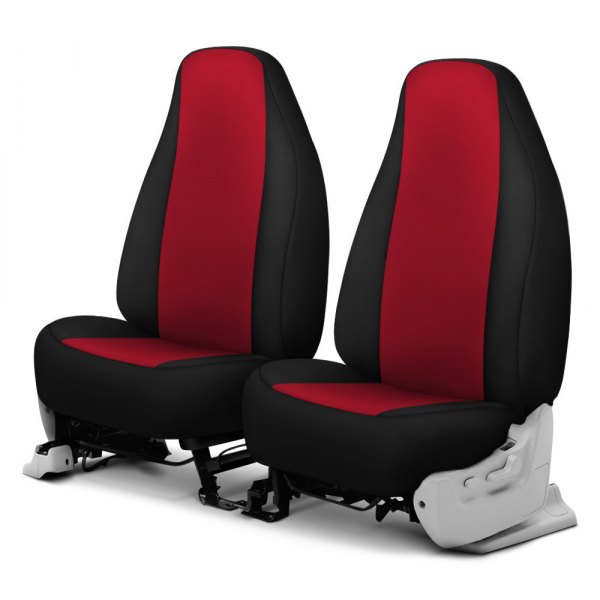 Dash Designs® - Genuine Neoprene™ 1st Row Red with Black Custom Seat Covers