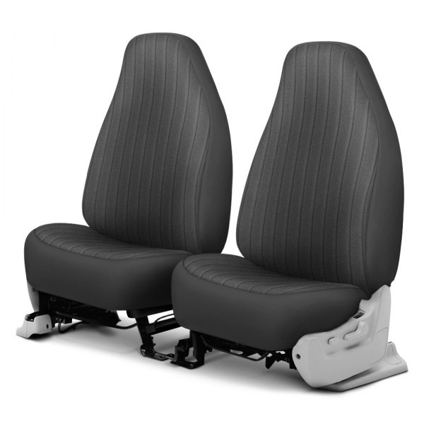 Dash Designs® - Dorchester Velour™ 1st Row Charcoal Custom Seat Covers