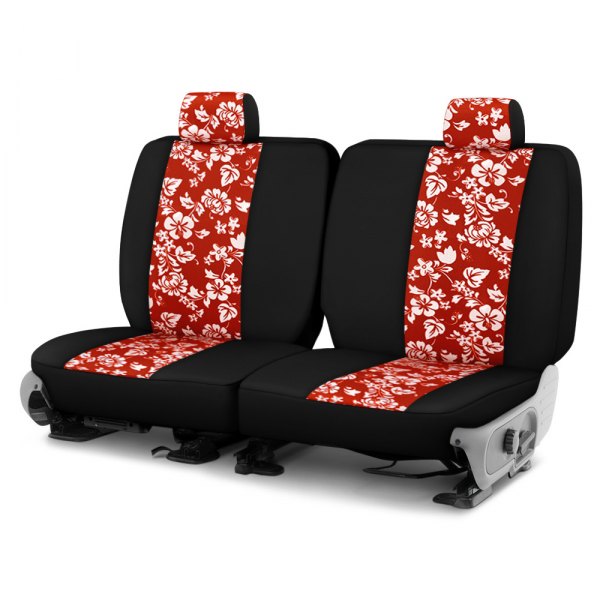 Dash Designs® - Hawaiian™ 3rd Row Red with Black Custom Seat Covers