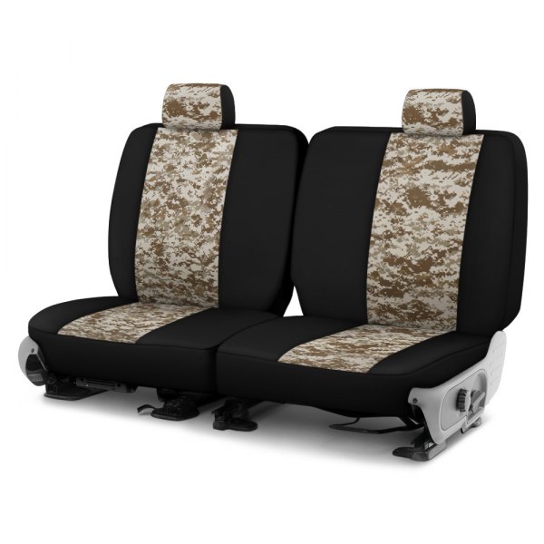 Dash Designs® - Camo™ 2nd Row Digital Tan with Black Custom Seat Covers