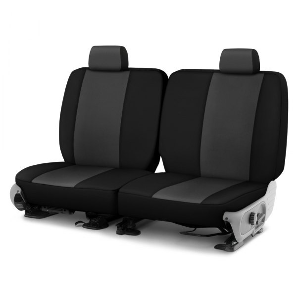 Dash Designs® - Genuine Neoprene™ 1st Row Charcoal with Black Custom Seat Covers