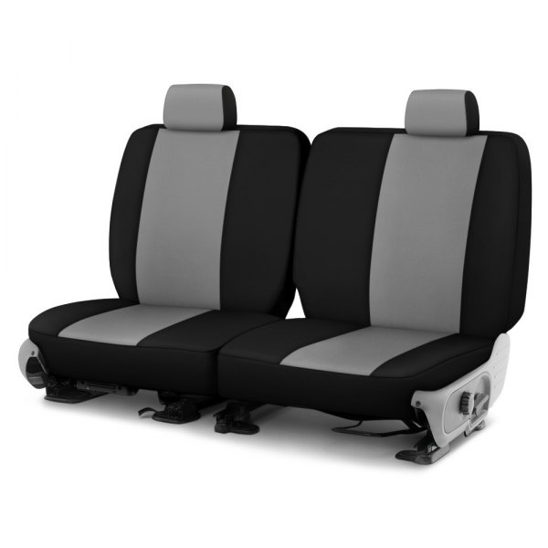 Dash Designs® - Genuine Neoprene™ 1st Row Gray with Black Custom Seat Covers