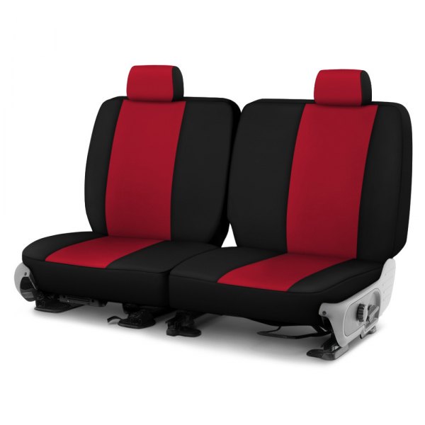 Dash Designs® - Genuine Neoprene™ 2nd Row Red with Black Custom Seat Covers