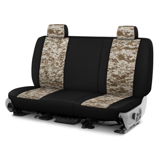 Dash Designs® - Camo™ 1st Row Digital Tan with Black Custom Seat Covers