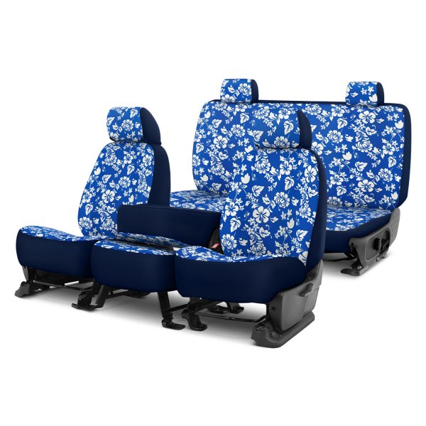 Dash Designs Hawaiian Series Custom Seat Covers - Hawaiian Car Seat Covers Blue