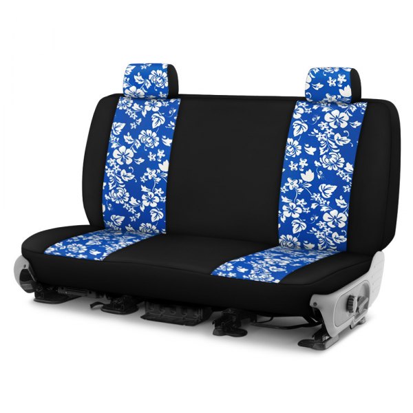 Dash Designs® - Hawaiian™ 4th Row Blue with Black Custom Seat Covers