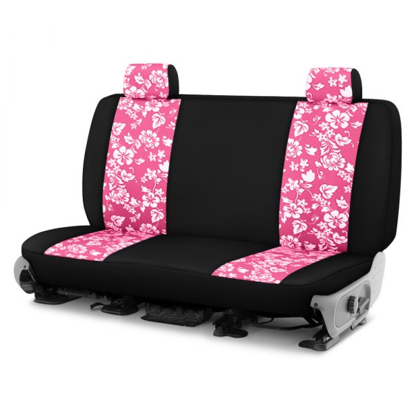 Dash Designs® - Hawaiian™ 1st Row Pink with Black Custom Seat Covers