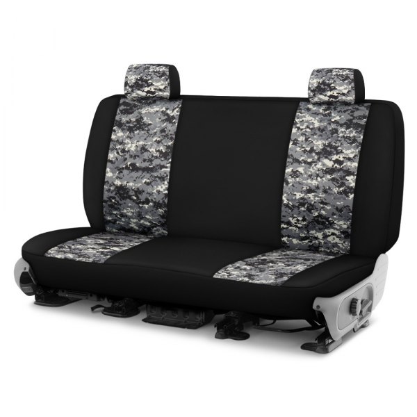 Dash Designs® - Camo™ 4th Row Digital Charcoal with Black Custom Seat Covers