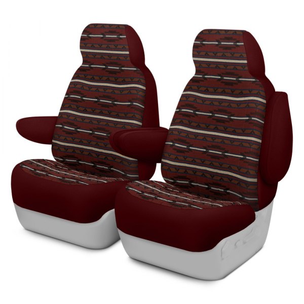 Dash Designs® - Southwest Sierra™ 1st Row Maroon Custom Seat Covers