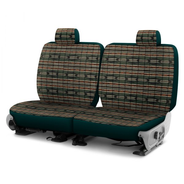 Dash Designs® - Southwest Sierra™ 1st Row Green Custom Seat Covers