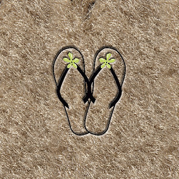 DashMat® - Embroidery "Flipflops with Green Flower" Logo
