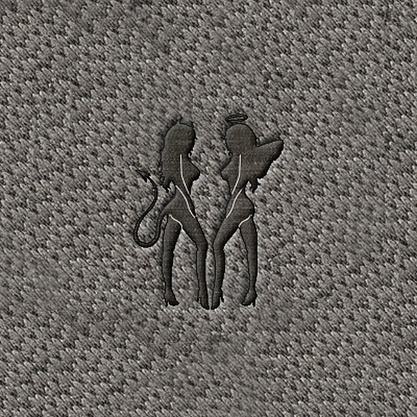 DashMat® - Embroidery "Devil / Angel Girls" Black Logo