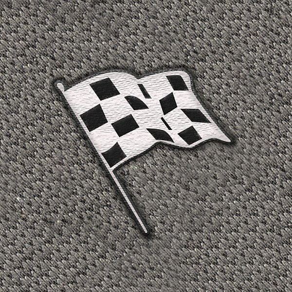 DashMat® - Embroidery "Checkered Flag" White Logo