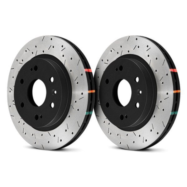 4000 Series Drilled and Slotted Disc Brake Rotor DBA 42990BLKXS Front 
