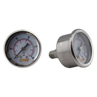 DeatschWerks® - 1.5" Mechanical Fuel Pressure Gauge, White, 0-100 PSI