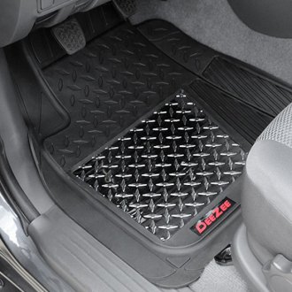 Car Floor Mats Carbon Fiber 4 Piece Metallic Aluminum Universal