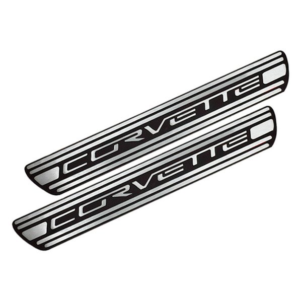 DefenderWorx® - Two Tone Door Sills with Corvette Logo