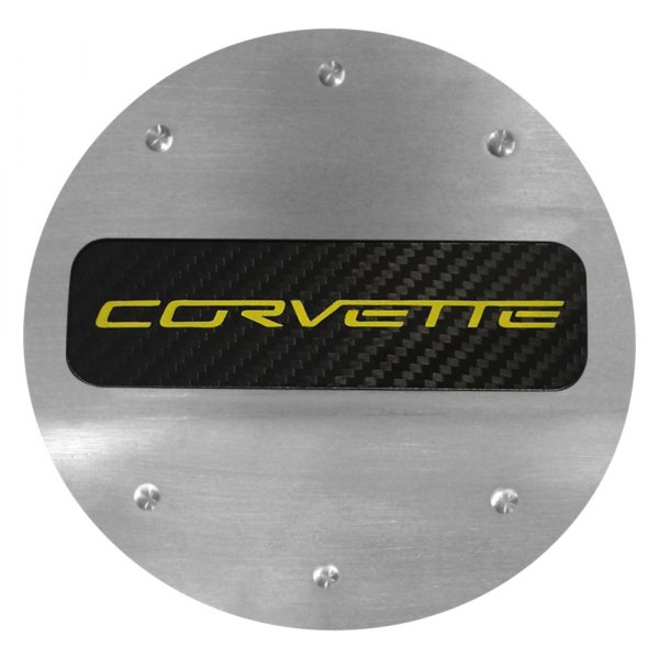 DefenderWorx® - Locking Chrome Gas Cap with Yellow Corvette Logo