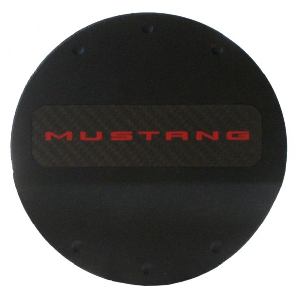 DefenderWorx® - Non-Locking Black Gas Cap with Red Mustang Logo