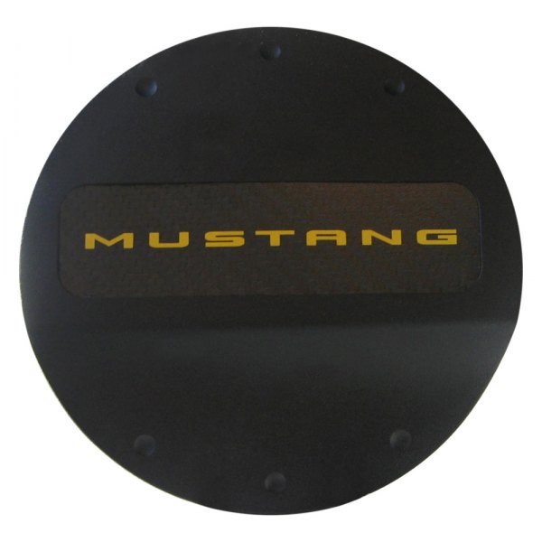 DefenderWorx® - Non-Locking Black Gas Cap with Yellow Mustang Logo