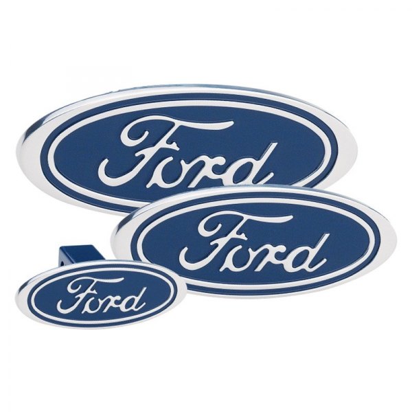 DefenderWorx® - "Ford" Oval Blue Grille/Tailgate/Hitch Emblem Kit