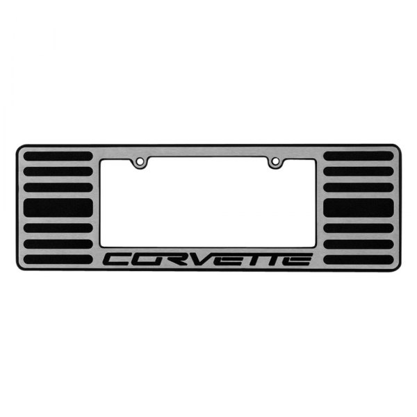 DefenderWorx® - Large License Plate Frame with Corvette Logo