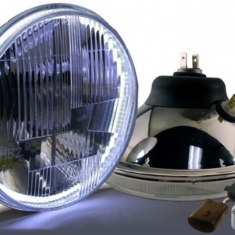 Delta Lights® - 7" Round Headlights with White LED City Lights