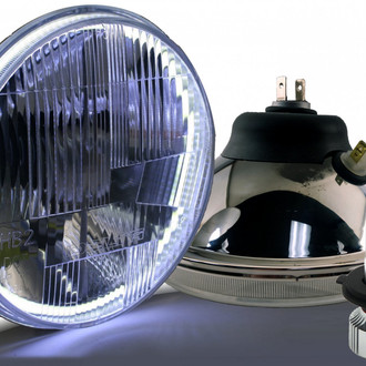 Delta Lights® - 7" Round Halo LED Headlights with Amber LED City Lights