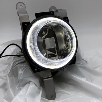 Delta Lights® - Fog Light Location Mounted 46H Series 4.5" 2x100W Round Driving Beam LED Lights, with White Halo