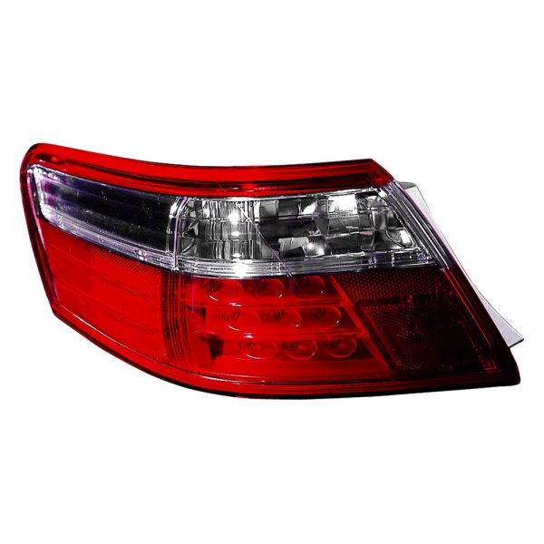 Depo® - Outer Chrome/Red LED Tail Lights, Toyota Camry