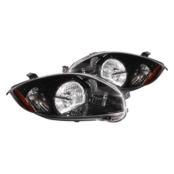 Depo® - Driver and Passenger Side Inner and Outer Black Headlights Unit, Mitsubishi Eclipse